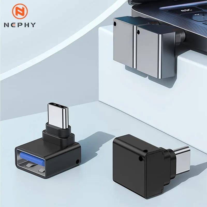 High speed Type C Male To USB 3.0 Female Converter OTG Type C To USB 3.0 90 Degrees Right Angled For USB C Extension